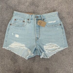 Levi's 501 Distressed Denim Shorts (27)